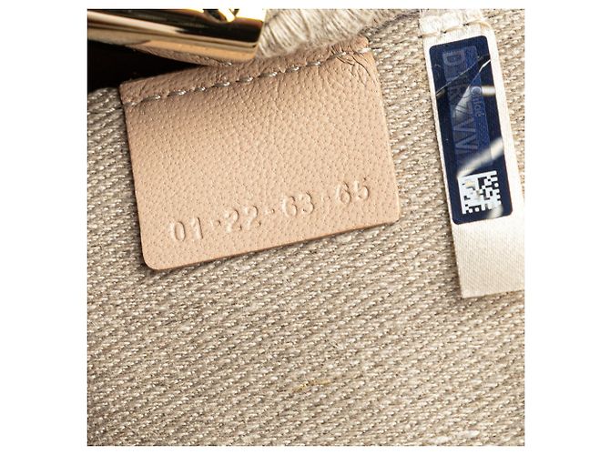 Borsa a secchiello Chloé Key beige e rosso scuro in pelle e lino Bordò - vista 8
