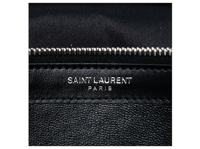 Portafoglio Kate Monogram in paillettes nere Saint Laurent con catena Nero - vista 5