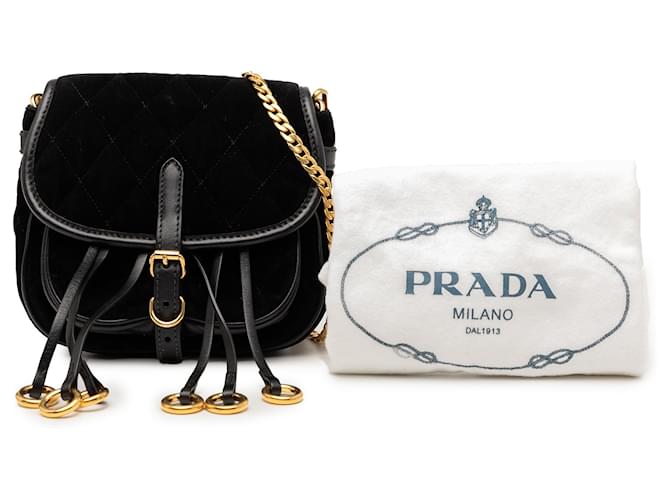 Prada Borsa a tracolla Impuntu Velluto Corsaire Nera Nero - vista 7