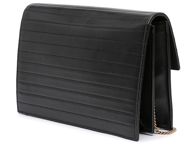 Borsa a tracolla Victoire in pelle di vitello trapuntata nera di Saint Laurent Nero - vista 2