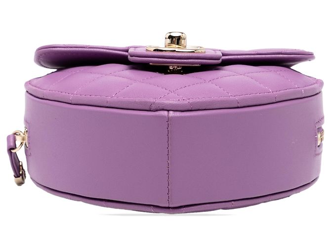 Chanel Mini in Pelle di Agnello Viola CC in Cuore d'Amore Crossbody Porpora - vista 3