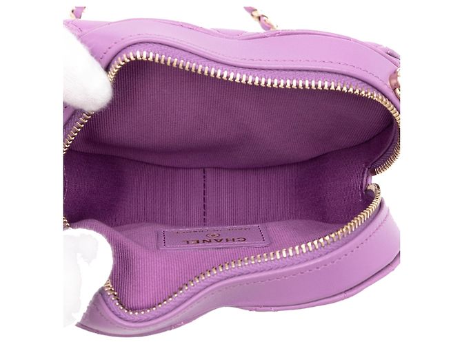 Chanel Mini in Pelle di Agnello Viola CC in Cuore d'Amore Crossbody Porpora - vista 4
