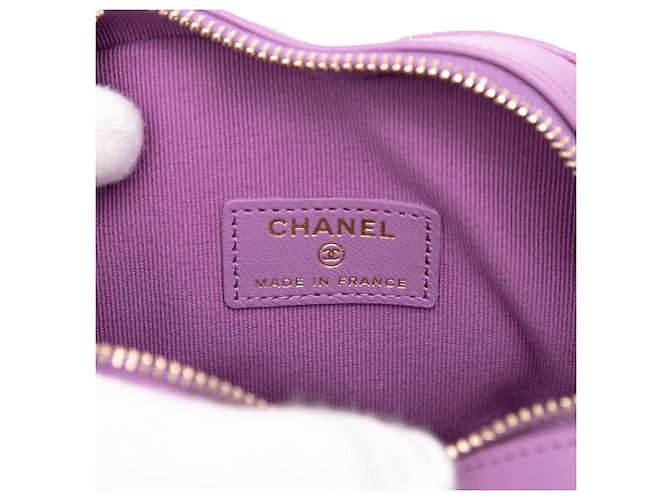 Chanel Mini in Pelle di Agnello Viola CC in Cuore d'Amore Crossbody Porpora - vista 5