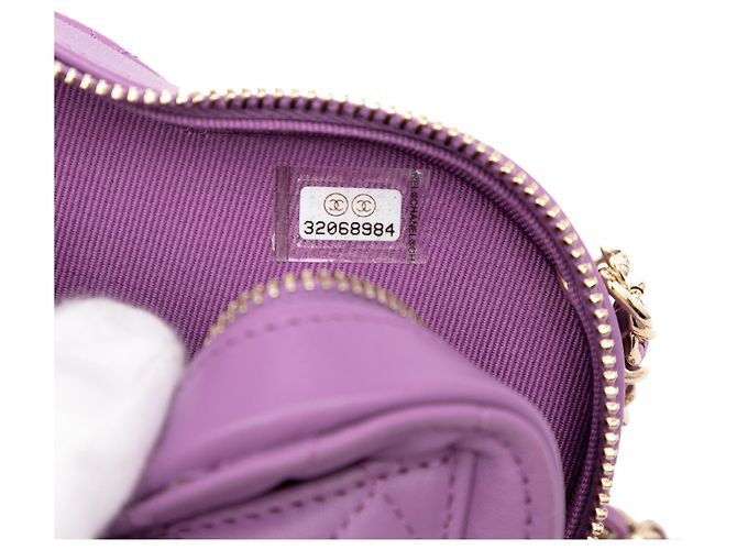 Chanel Mini in Pelle di Agnello Viola CC in Cuore d'Amore Crossbody Porpora - vista 6