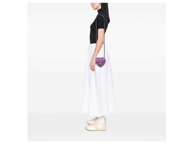 Chanel Mini in Pelle di Agnello Viola CC in Cuore d'Amore Crossbody Porpora - vista 7