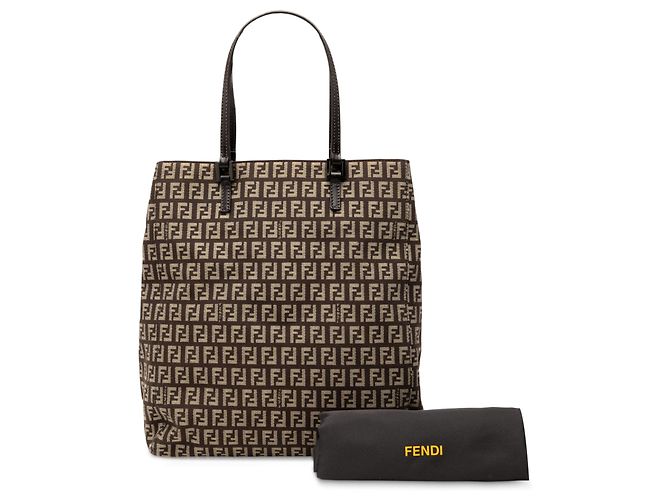 Fendi Braune Zucchino Canvas Tasche - Ansicht 8