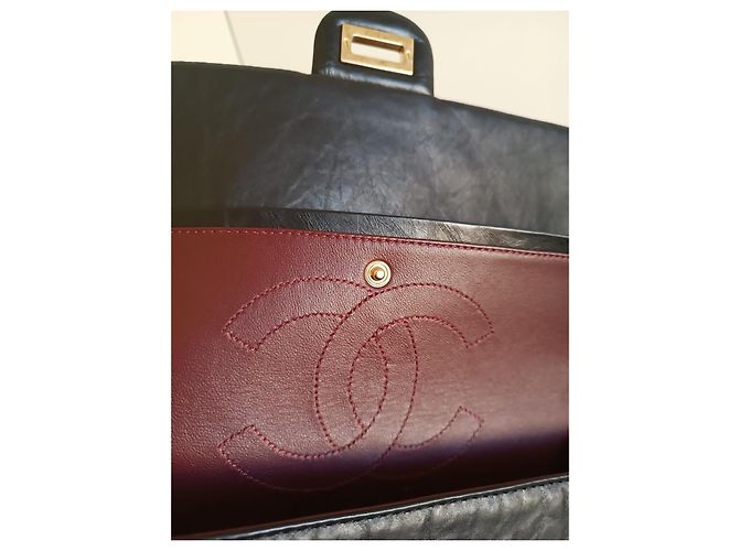 Borsa Chanel 2.55 in pelle di agnello nera con finiture oro Nero - vista 4