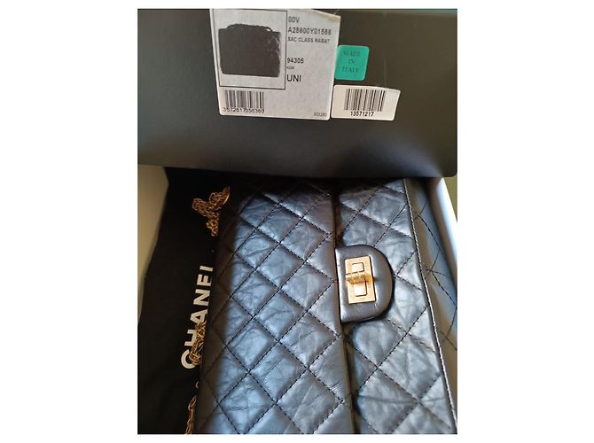 Borsa Chanel 2.55 in pelle di agnello nera con finiture oro Nero - vista 5