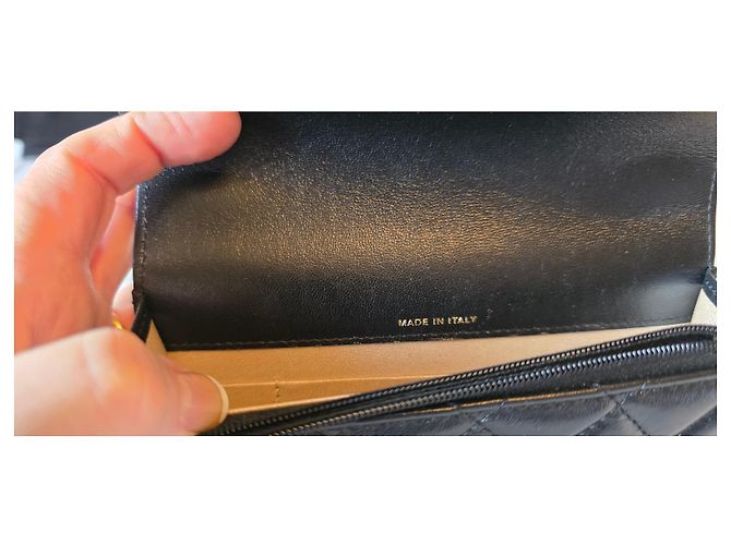 Wallet On Chain Chanel Mini billetera con cadena y soporte para teléfono. Negro - vista 11