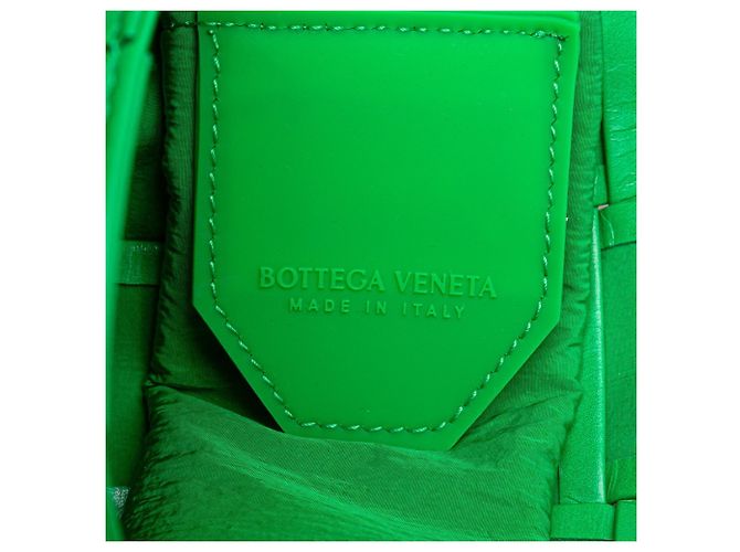 Borsa a Spalla Mini Cassette Maxi Intrecciato di Bottega Veneta Verde - vista 7
