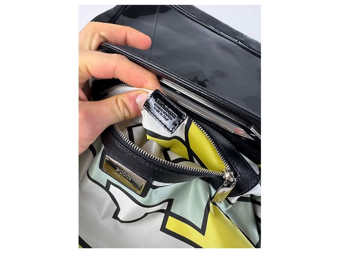 Vintage Emilio Pucci Lackleder Tote Bag schwarz - Ansicht 4