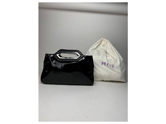 Vintage Emilio Pucci Lackleder Tote Bag schwarz - Ansicht 5