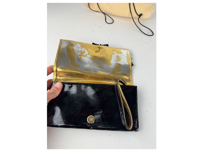 Clutch in pelle verniciata Loewe Madrid vintage nera Nero - vista 4