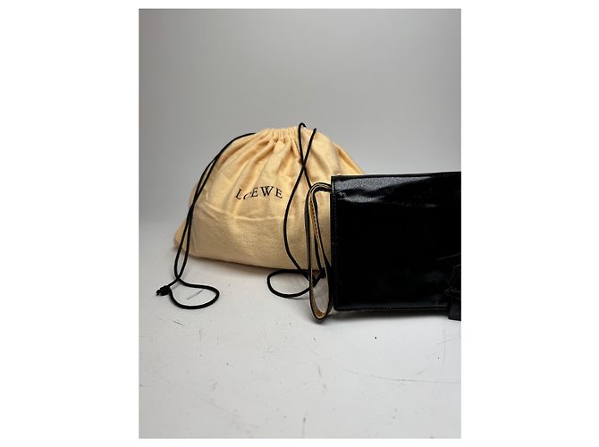 Clutch in pelle verniciata Loewe Madrid vintage nera Nero - vista 6