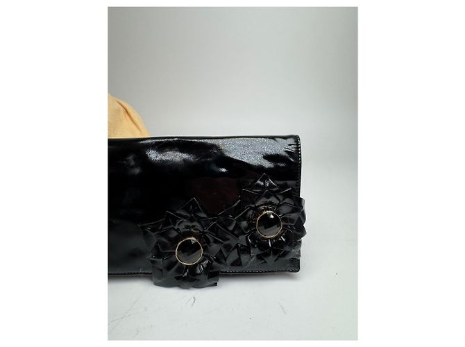 Clutch in pelle verniciata Loewe Madrid vintage nera Nero - vista 8