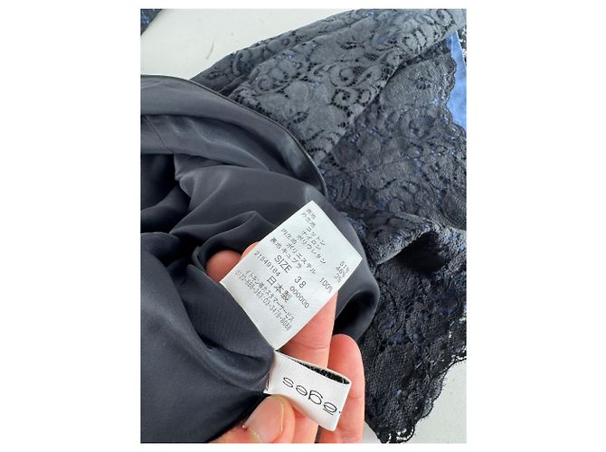 Abito Vintage Courreges Blu Nero 38/M - vista 10