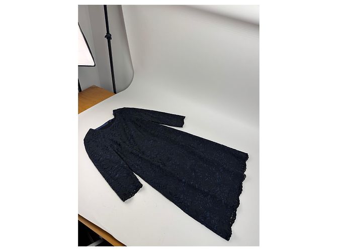 Abito Vintage Courreges Blu Nero 38/M - vista 4