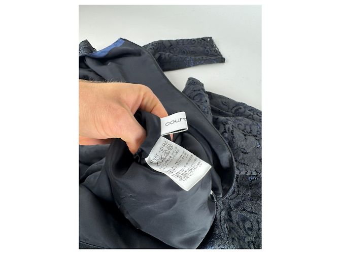Abito Vintage Courreges Blu Nero 38/M - vista 9