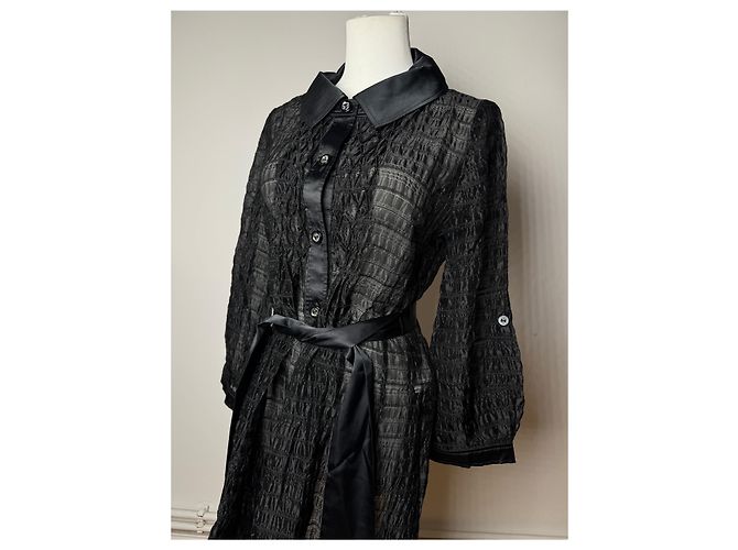 Trench coat trasparente vintage Courreges nero M - vista 11
