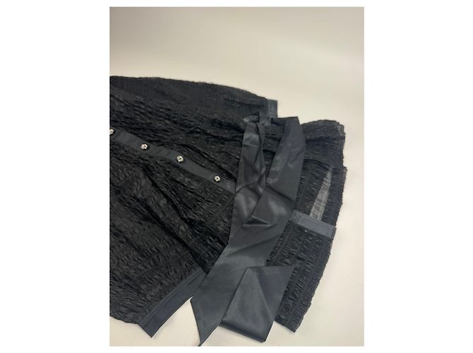 Trench coat trasparente vintage Courreges nero M - vista 8