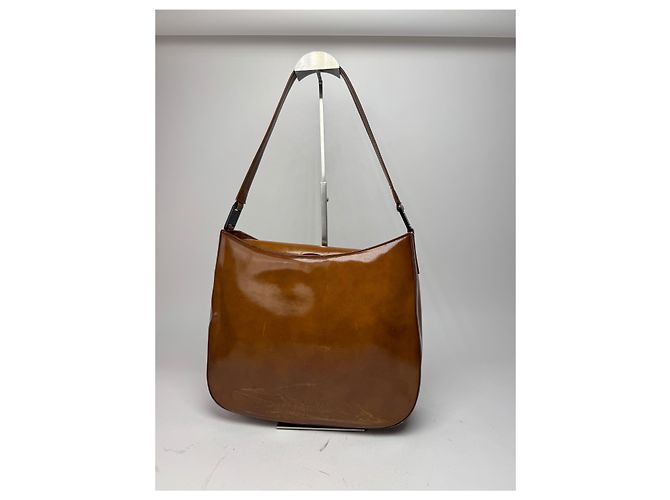 Vintage Givenchy Tasche aus lackiertem Leder braun - Ansicht 12