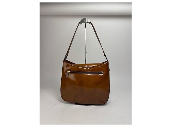 Vintage Givenchy Tasche aus lackiertem Leder braun - Ansicht 13