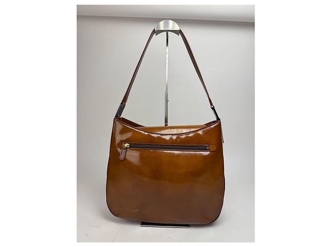 Vintage Givenchy Tasche aus lackiertem Leder braun - Ansicht 2