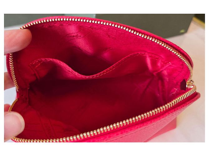 Neceser Longchamp de cuero rojo Roja - vista 2