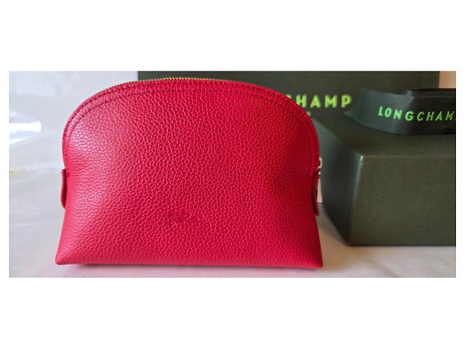 Neceser Longchamp de cuero rojo Roja - vista 3