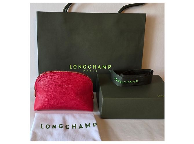Neceser Longchamp de cuero rojo Roja - vista 4