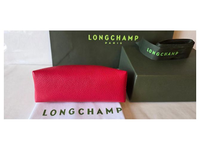 Neceser Longchamp de cuero rojo Roja - vista 5