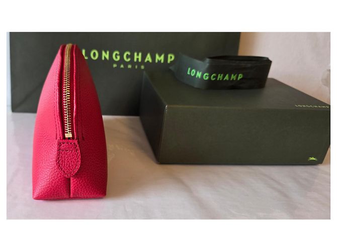 Neceser Longchamp de cuero rojo Roja - vista 6