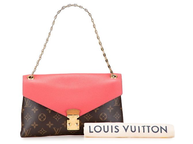 Louis Vuitton Monogram Pallas Chain Schultertasche Braun Pink - Ansicht 9