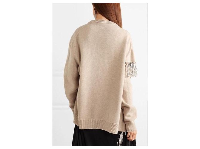 Christopher Kane, Wollpullover mit ausgeschnittenen Kristallverzierungen von Christopher Kane Beige - Ansicht 4