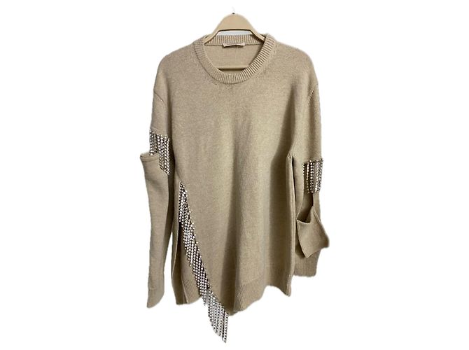 Christopher Kane, Wollpullover mit ausgeschnittenen Kristallverzierungen von Christopher Kane Beige - Ansicht 7