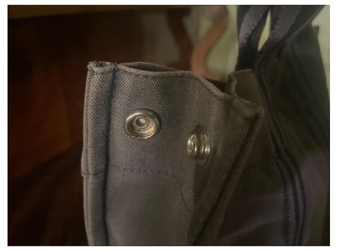 Toto Bag Hermès Hèrmes Tote Canvas PM Grau - Ansicht 10