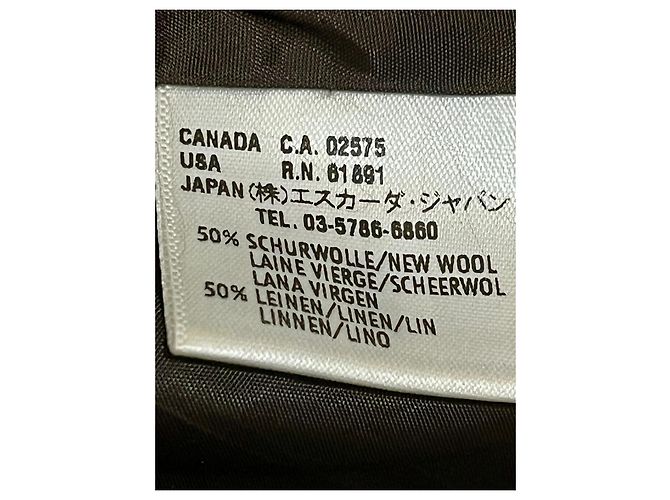 Escada Braunes Woll-/Leinenkleid mit Kontrastnähten - Ansicht 4