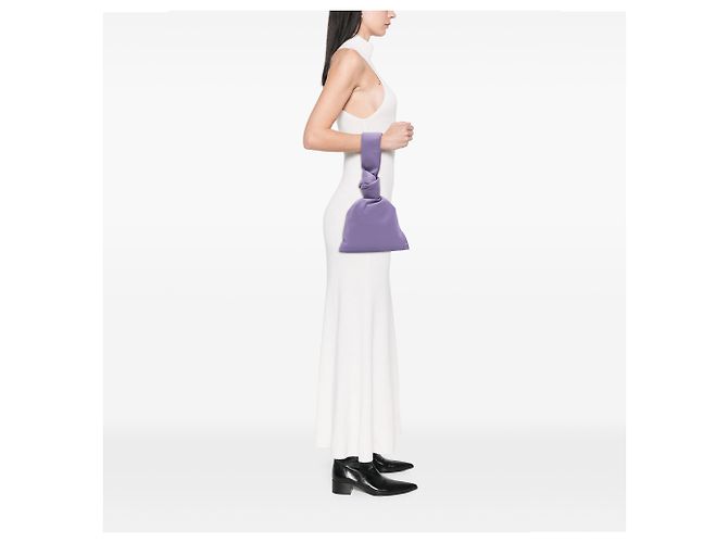 Borsa BV Twist Mini in vitello viola di Bottega Veneta Porpora - vista 8