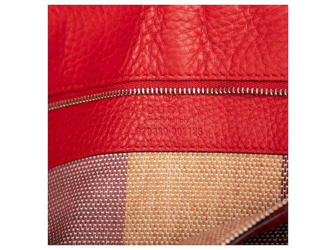 Bamboo Sac à main quotidien en cuir rouge large avec bambou Gucci - vue 5