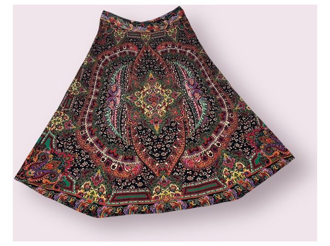 Gonna Etro in lana multicolore stampa paisley - vista 2