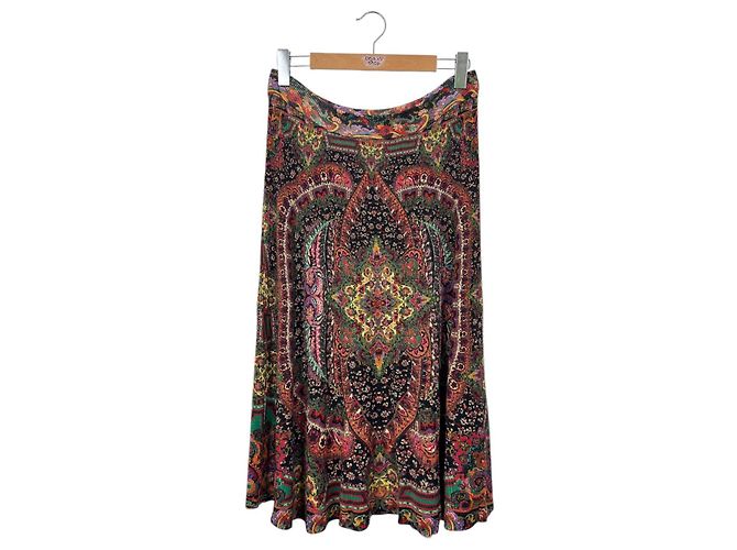 Gonna Etro in lana multicolore stampa paisley - vista 4