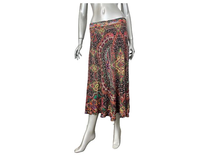 Gonna Etro in lana multicolore stampa paisley - vista 6