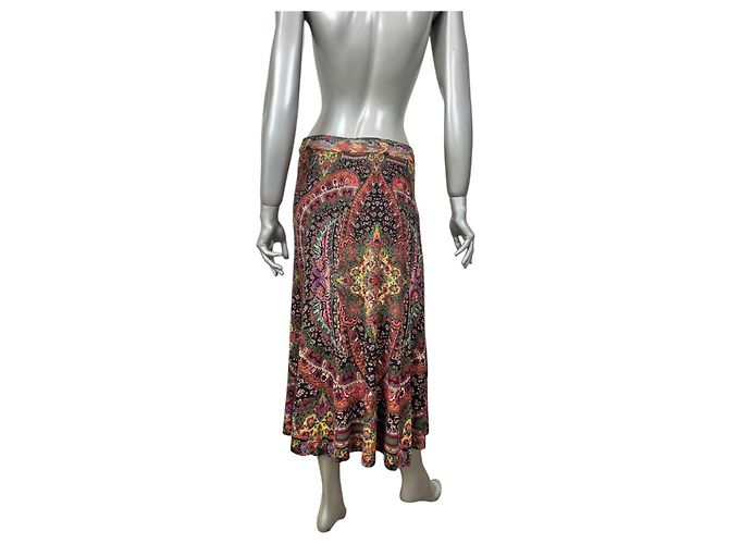 Gonna Etro in lana multicolore stampa paisley - vista 7