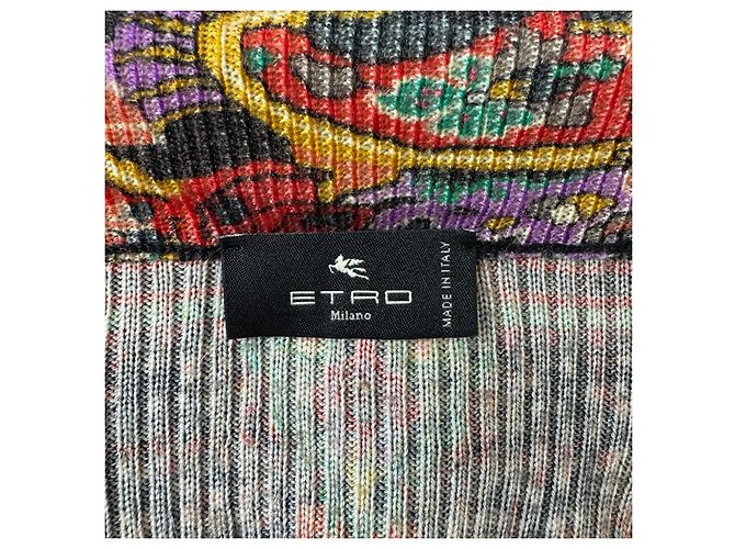 Gonna Etro in lana multicolore stampa paisley - vista 8