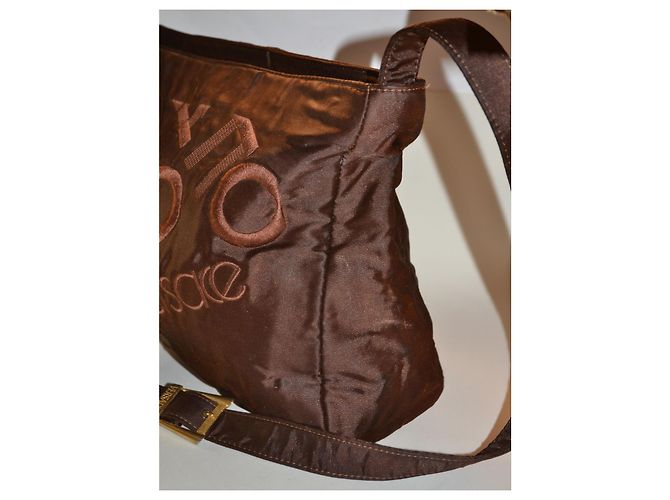 Borsa a mano Gianni Versace in tessuto marrone - vista 3