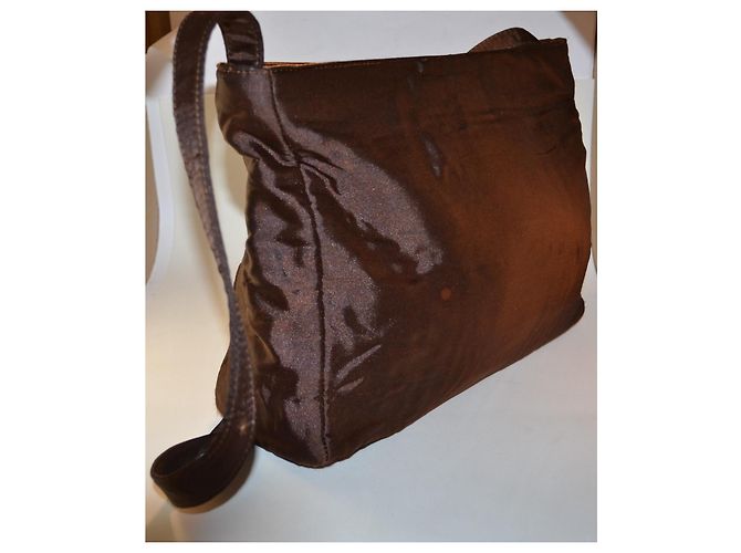 Borsa a mano Gianni Versace in tessuto marrone - vista 4