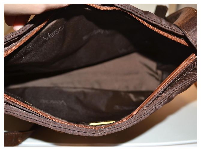 Borsa a mano Gianni Versace in tessuto marrone - vista 6