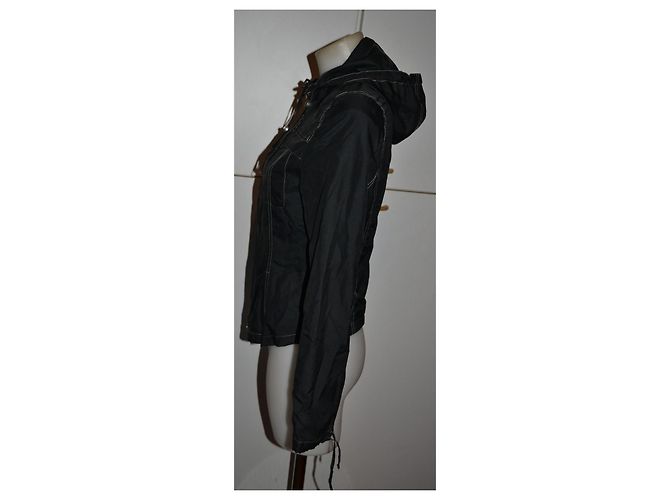 Chaqueta impermeable Max & Co negra con capucha desmontable Negro - vista 2