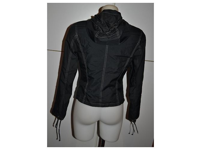Chaqueta impermeable Max & Co negra con capucha desmontable Negro - vista 3
