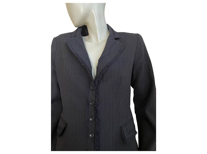 Gerard Darel Gérard Darel Virgin Wool Striped Jacket – French Elegance Size 40 ✨ Black - view 2